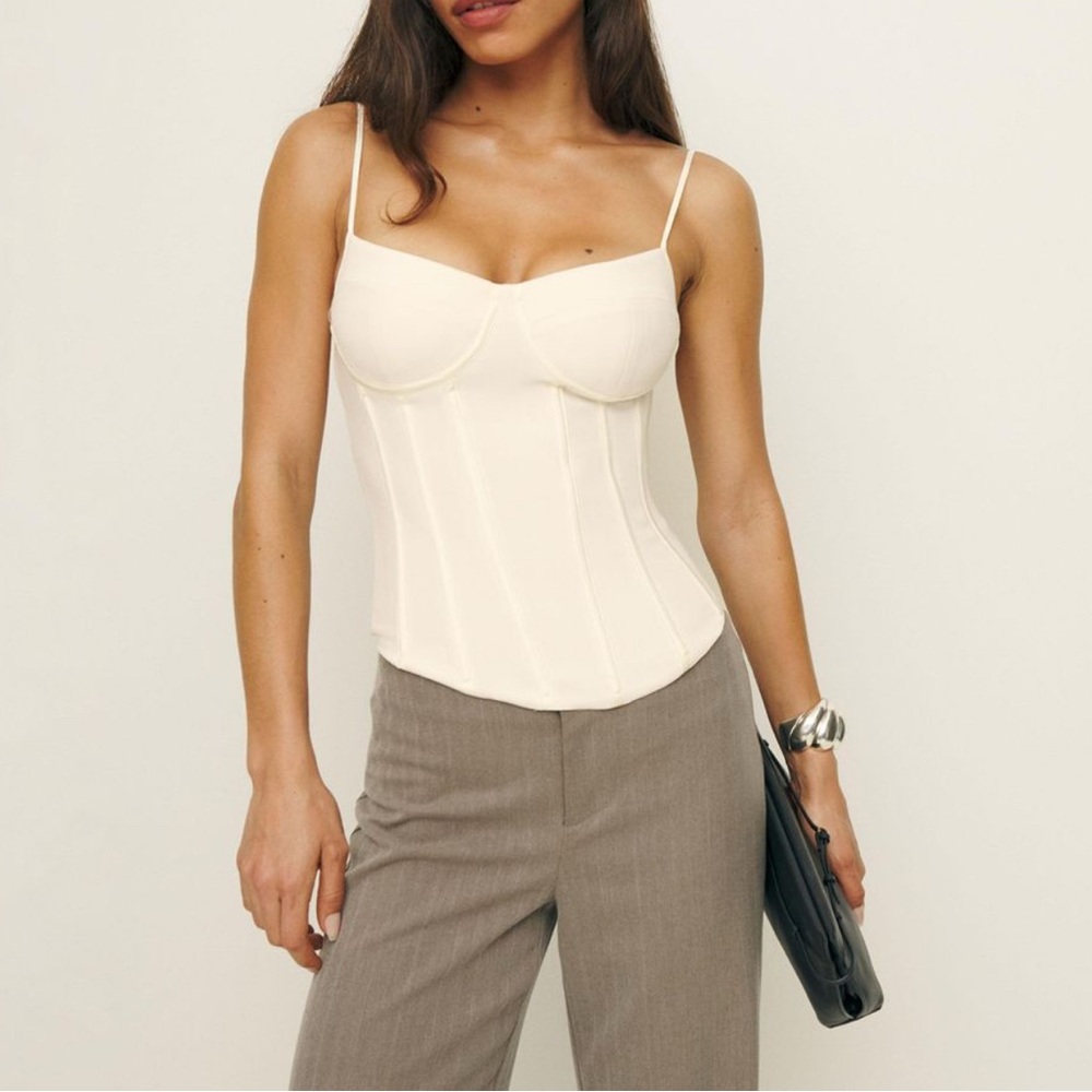 Reformation Cream Bustier Top